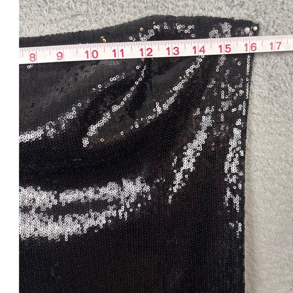 Chelsea 28 Sequined  Column Gown Black  M NWOT New Years Giftable Sophisticated - Picture 4 of 8